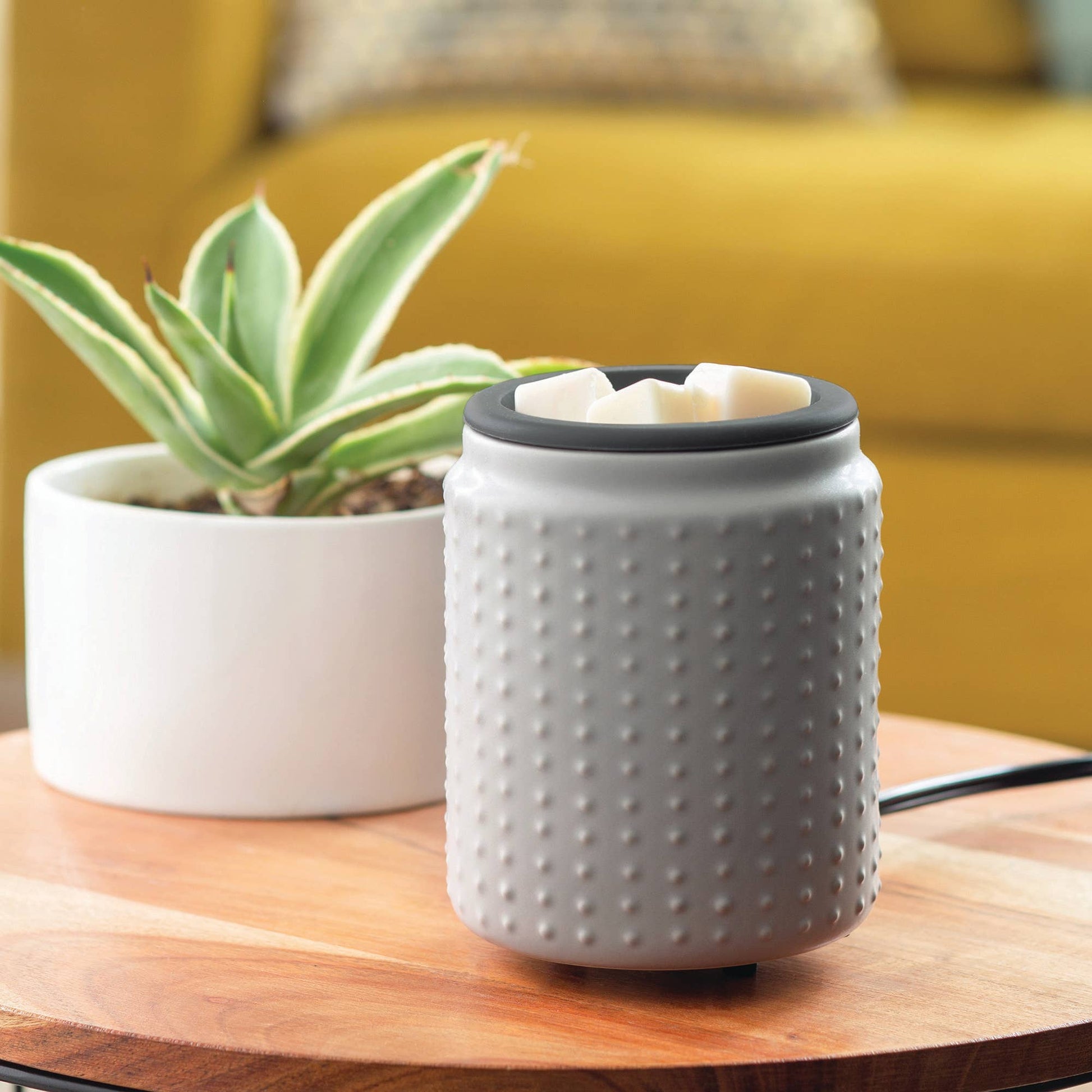 Gray Hobnail Flip Dish Wax Warmer
