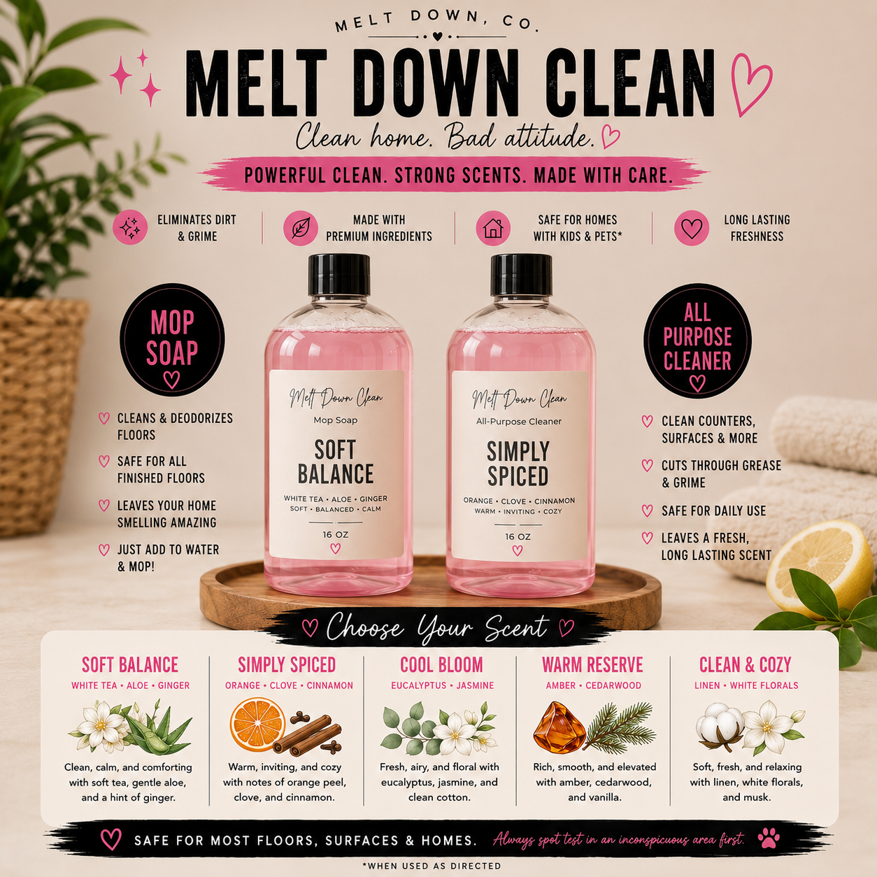 Melt Down Clean – Mop Soap & All Purpose Cleaner + Scent 🧼