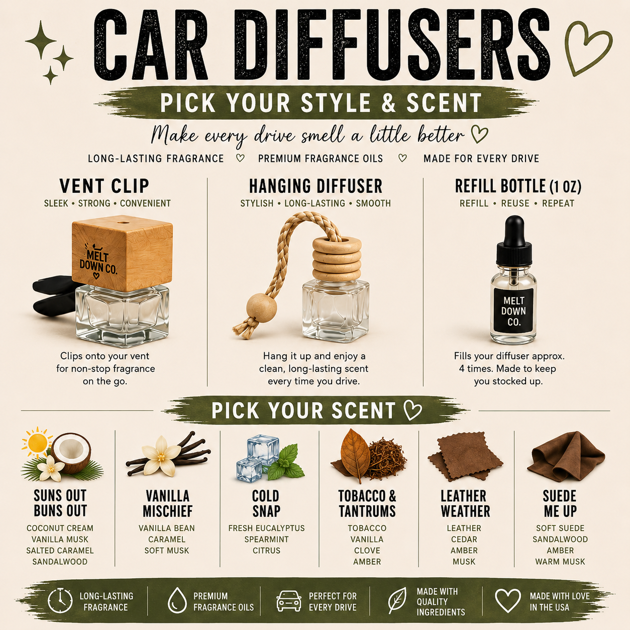 Car Diffusers – Pick Your Scent 🚗